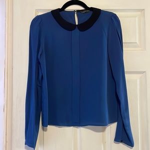 Zara Blue and Black Blouse